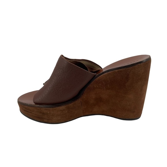 MIU MIU Cork Brown Wedge Platform Sandals Size 39 1/2 Women’s - Picture 6 of 14